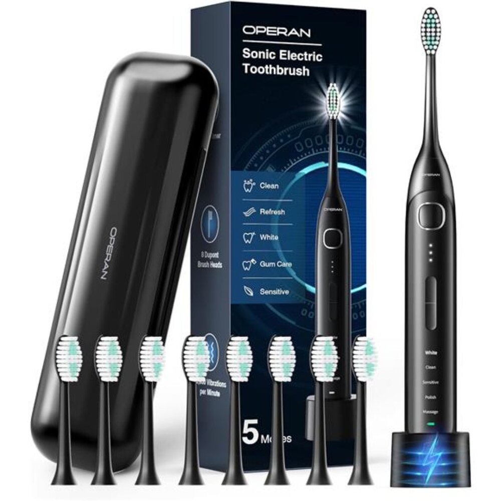 Operan Electric Toothbrush for Adults and Kids Rechargeable Sonic Toothbrush